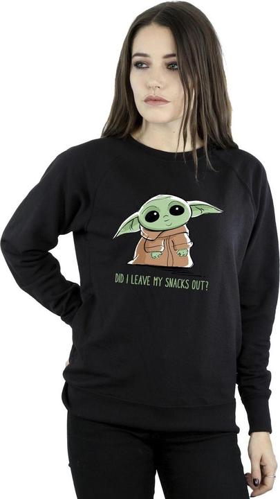 Actual product image Star Wars Womens/Ladies The Mandalorian Grogu Snacks Meme Sweatshirt (XL)