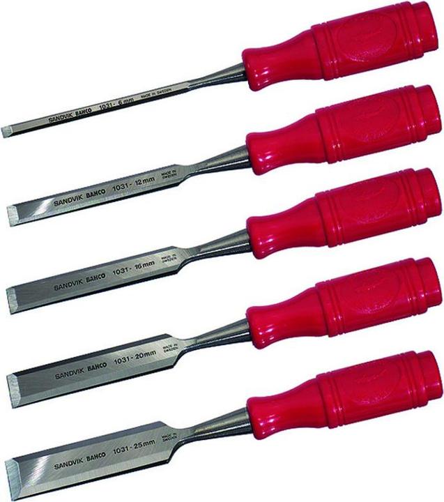 Produktbild Bahco Stechbeitelsatz mit Griff aus Polypropylen - fünfteilig/Blister-Verpackung (25 mm)