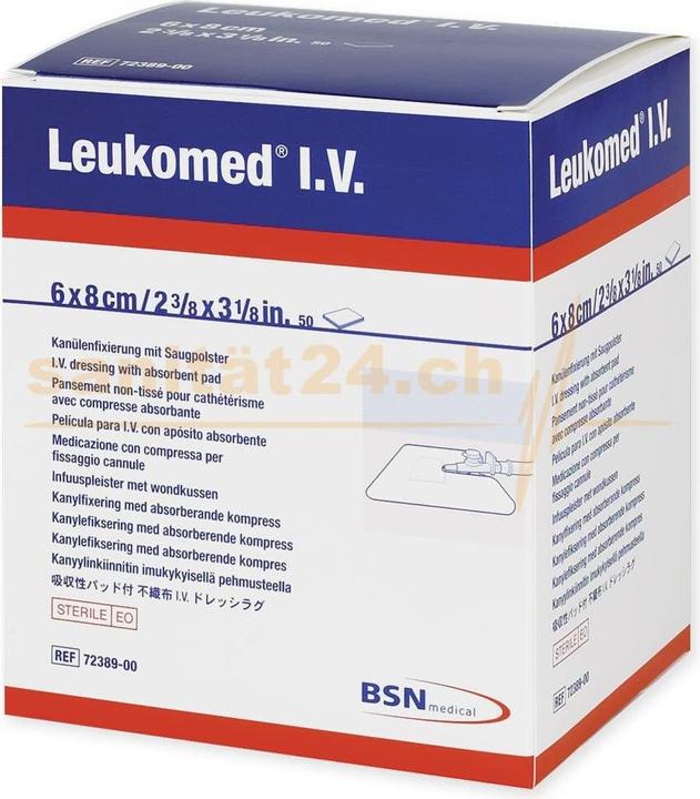 Immagine prodotto BSN Leukomed IV Kanülenfixierung 6x8cm mit Saugpolster