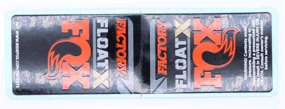 Fox Decal: 2022 F-S, FLOAT X, Resy, Orange, Long, (47.5-75mm) SH