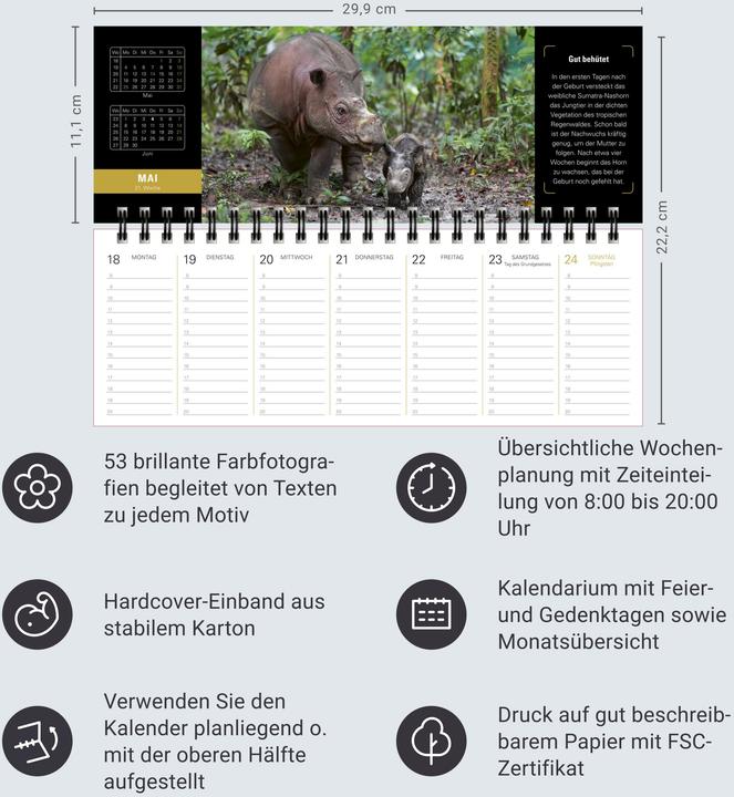 Actual product image Harenberg Naturparadiese Premium-Tischplaner 2026 - Wochenkalender mit 53 Fotografien (Hardcover, German)