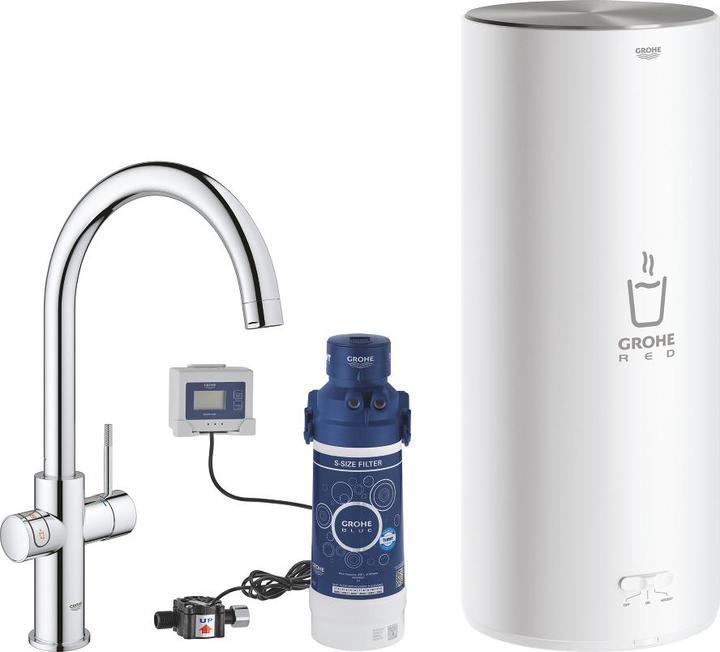 Grohe Küchenarmatur mit Filterfunktion und kochend heisses Wasser GROHE Red Duo chrom glänzend 30079001
