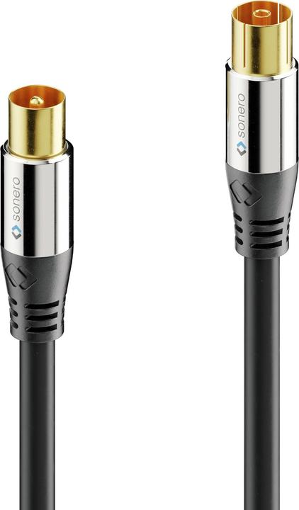 Purelink Cavo antenna TV Premium / cavo coassiale, 2,00m, nero (Cavi antenna)