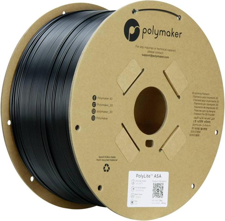 Polymaker PolyLite ASA Nero 1,75 mm 3.000 g (ASA, 1.75 mm, 3000 g, Nero)