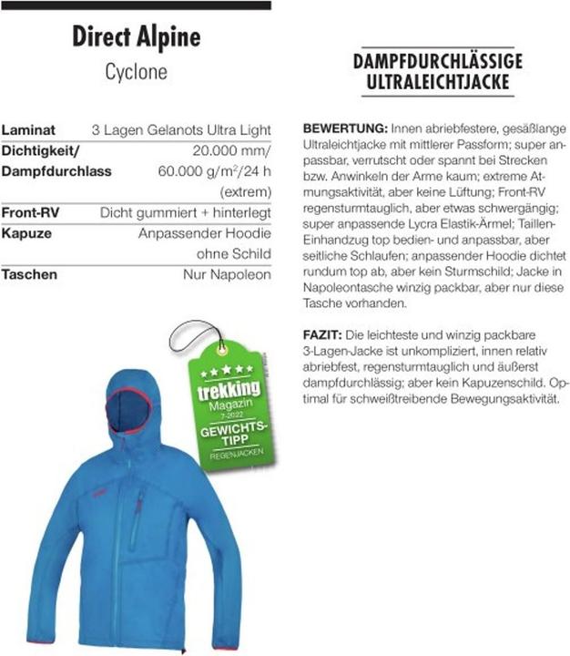 Image du produit Directalpine Jacke CYCLONE LADY (XS)