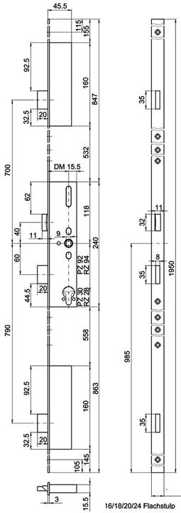 MSL Multipoint locking devices FlipLock base 23421