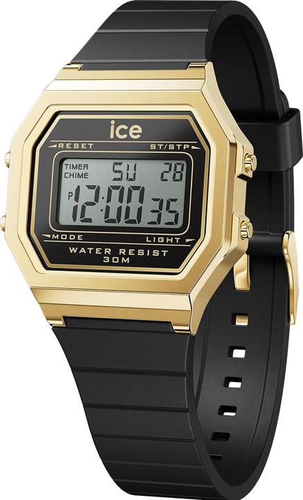 ICE Watch Ice Digit Retro Black Gold Small 022064 (Digitaluhr, Mondphasenuhr, 32 mm)