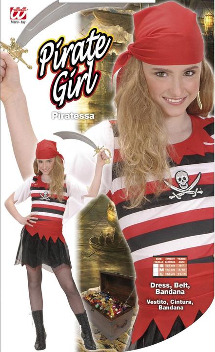 Actual product image Widmann Piratenkostüm Mädchen mit Kleid, Gürtel, Kopftuch (128)