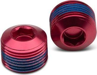 Crankbrothers Pedal End Cap Endkappe, (VE/2), Hex, red