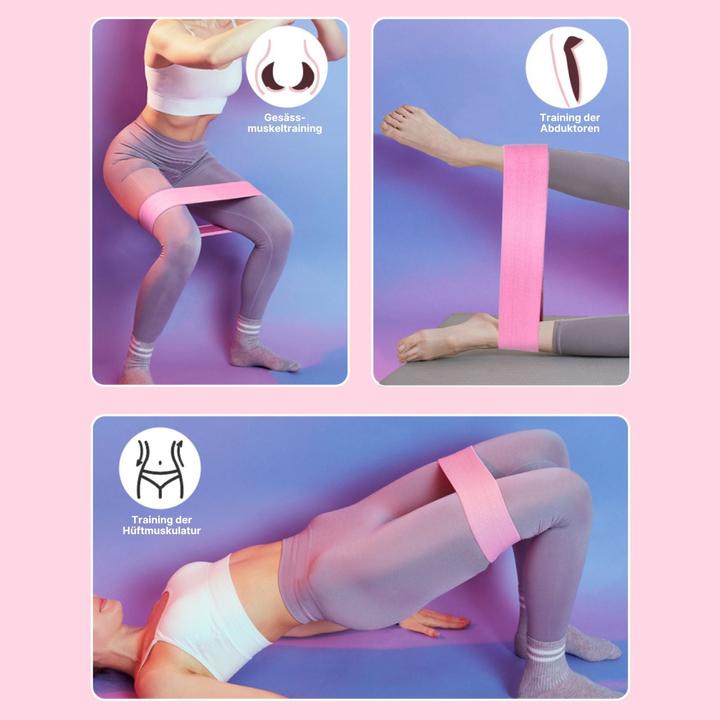 Image du produit Hermex Glute-Band Hip-Resistance-Band Bande d'entraînement Booty-Band Bande de fitness (0.37 m, Fort, Moyen, Léger)