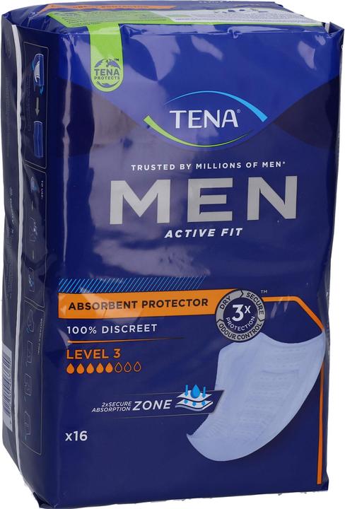 Actual product image Tena MEN pads for bladder incontinence level 3 (16 x, Regular)
