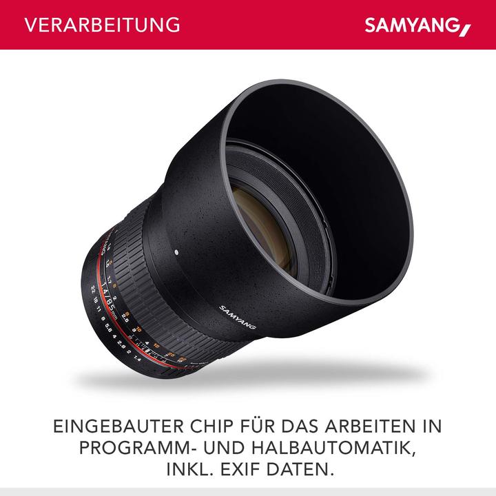 Produktbild Samyang 85mm f/1.4 AS IF UMC - Nikon F (Nikon F, APS-C / DX)