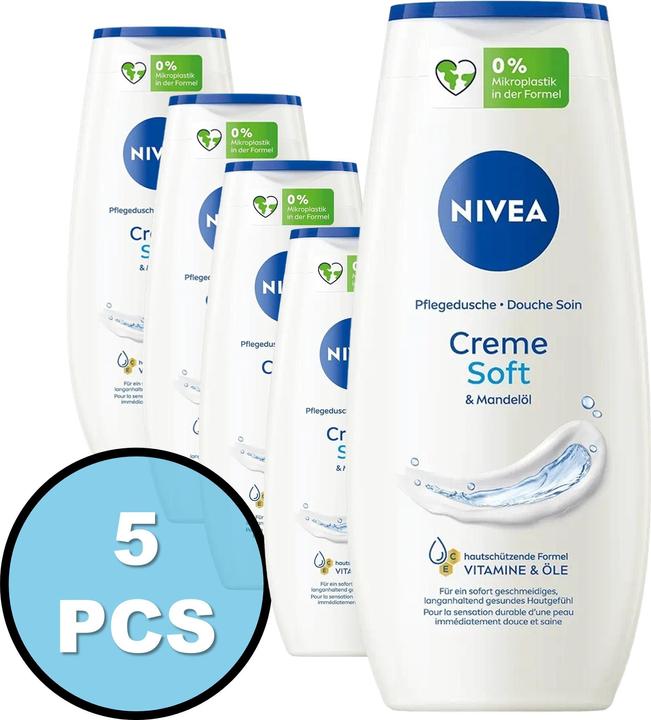 Actual product image NIVEA Set of 5 - Care Shower 3 in1 Cream Soft (250 ml)