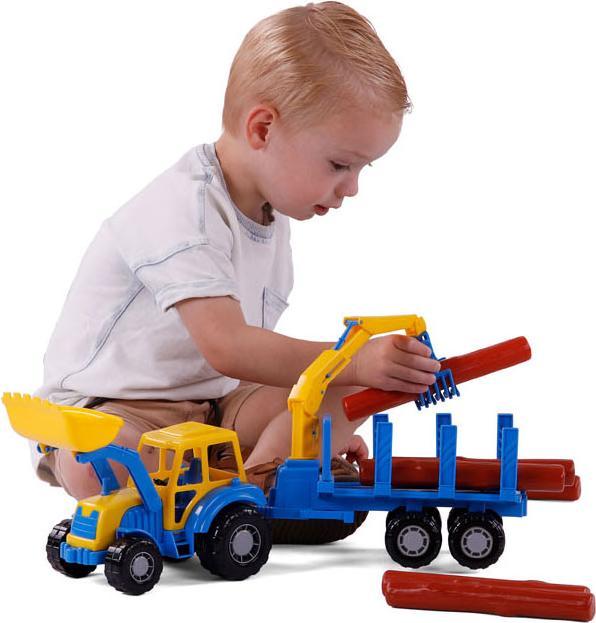 Produktbild Polesie Cavallino Junior Traktor mit Krananhänger und Holz, 46c
