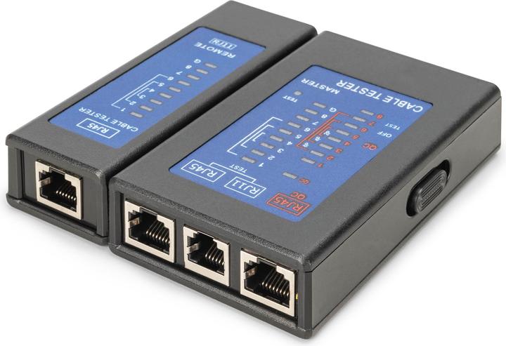 Actual product image Digitus Cable tester, network, RJ45, single-sided tester main unit, remote, PoE tester, with protective case