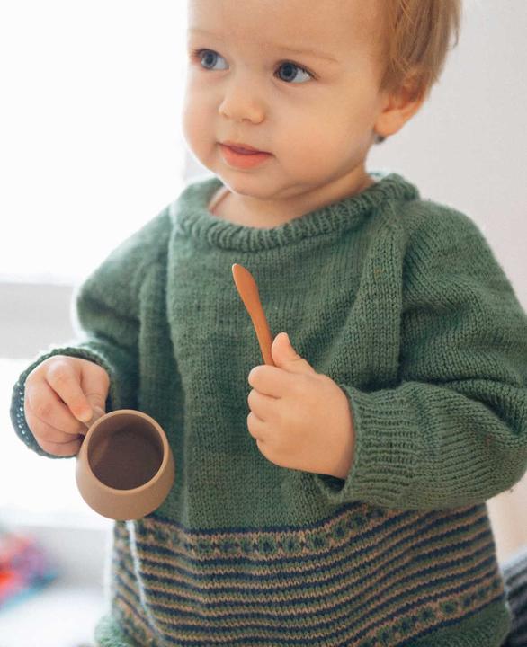 Actual product image Esmée Children's tea set made of silicone in sienna/beige, with cups, kettle and sugar bowl