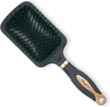 TOP Exclusive Rectangular Gold/Black Hairbrush 62124-02