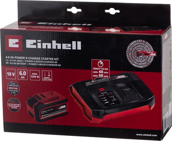 Actual product image Einhell 18V 4-6Ah & 6A Boostcharger PXC Power X-Change PLUS 4512143 Tool Battery and Charger 6Ah (18 V)