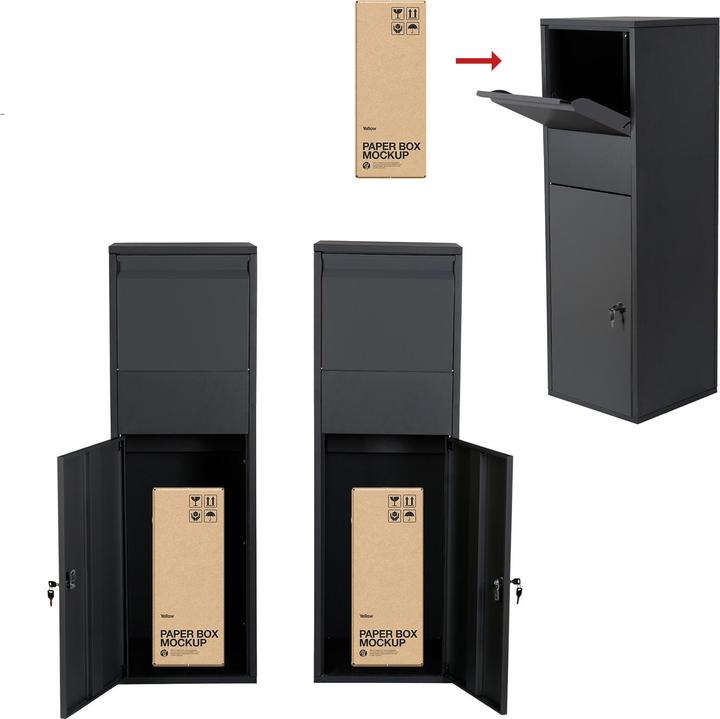 Actual product image Wiltec Parcel box Standing letter box white 46x45x140cm Parcel box at home Parcels