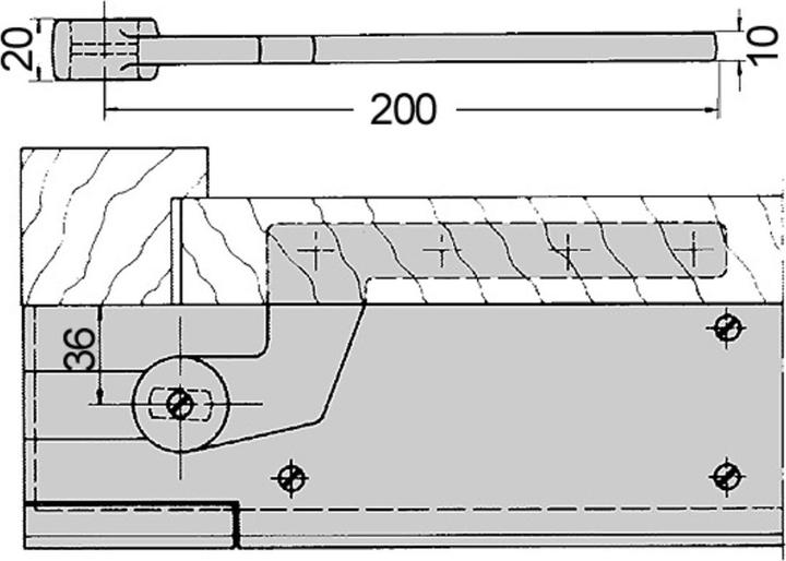 Dormakaba Türhebel 7411/56 für stumpf einschlagende Türen (Indoor)
