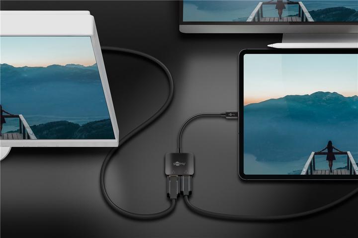 Produktbild Goobay USB-C auf DisplayPort und HDMI Adapter (DP, HDMI, 12 cm)