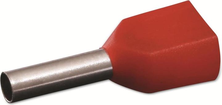 Quadrios 22C435 Zwillings-Aderendhülse 1 mm² Teilisoliert Rot 1 Set