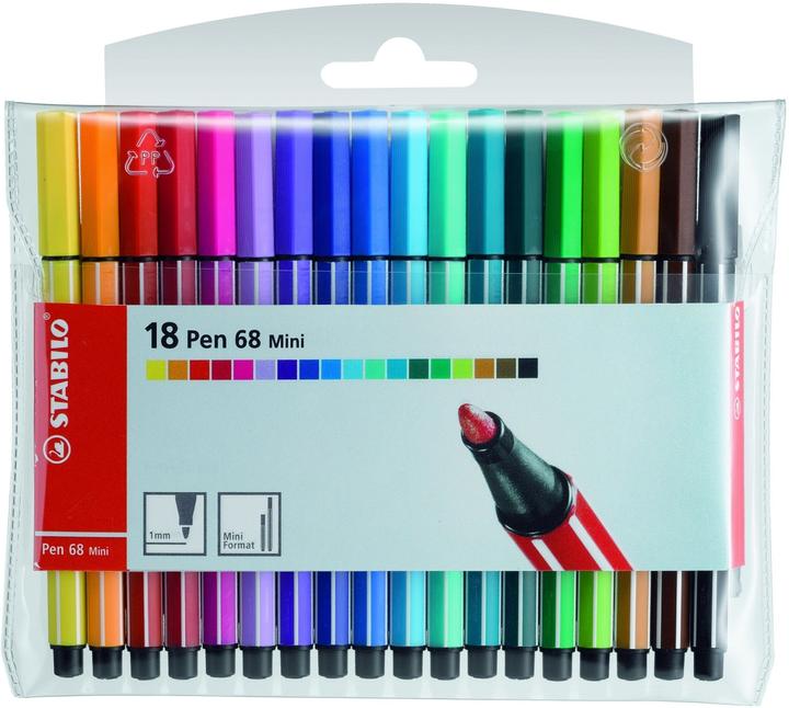 Produktbild STABILO Pen 68 Mini (Mehrfarbig, 18 x)