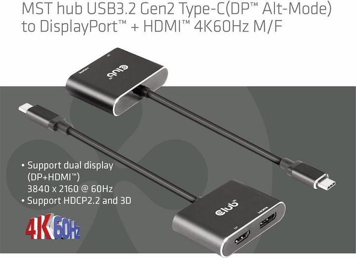 Image du produit Club 3D Hub USB (HDMI, USB, 5.90 cm)