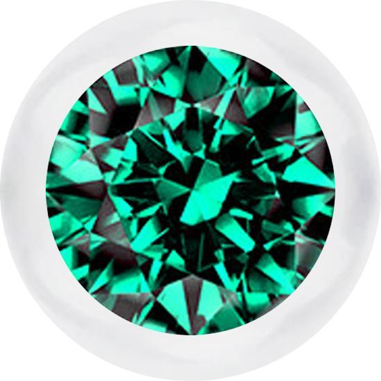 Star Piercing Kugel transparent mit Kristall türkis (Bioflex, ohne Messing)