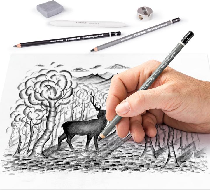 Actual product image Staedtler Mars Lumograph charcoal 100C Charcoal pencils (4.50 mm, M, 9 x)