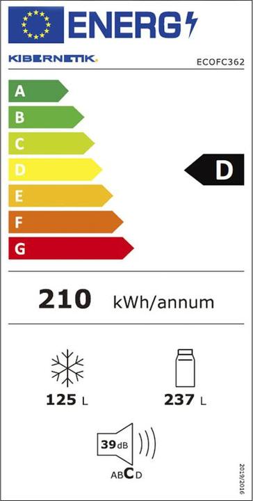 Label énergétique Kibernetik ECOFC362 (362 l)