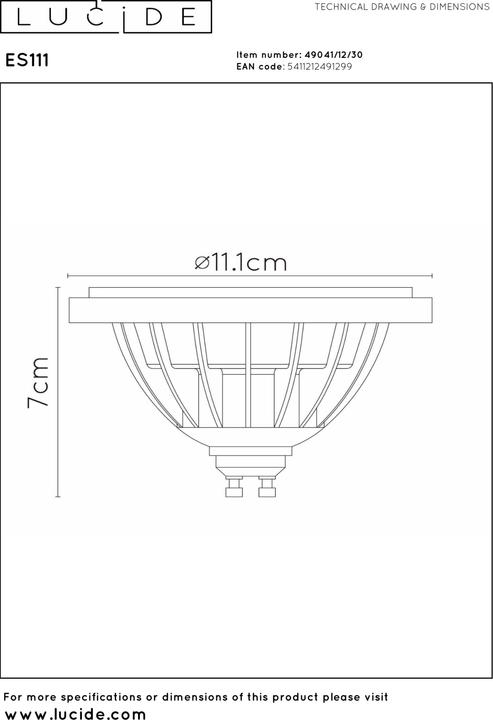 Produktbild Lucide schwarz (GU10, 12 W, 820 lm, 1 x, G)