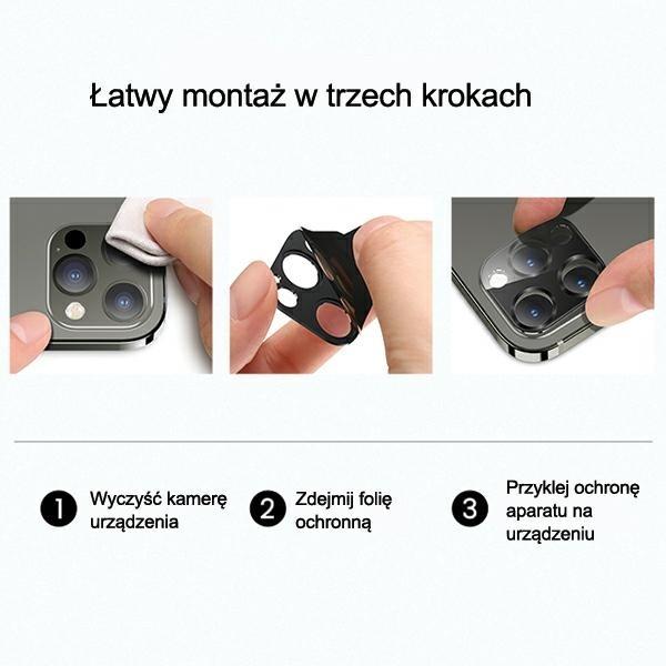 Actual product image Usams Camera Lens Glass iPhone 12 Pro Max metal niebieski/blue BH707JTT04 (US-BH707) (1 Piece, Apple iPhone 12 Pro Max)