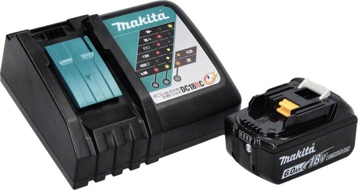 Actual product image Makita DGA 452 RG1J Battery angle grinder 18 V 115 mm + 1x battery 6.0 Ah + charger + Makpac (115 mm)