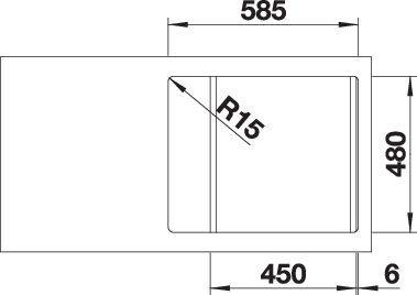 Actual product image Blanco Dinas 45 S Mini (Fitted sink, 60.50 cm, 50 cm)