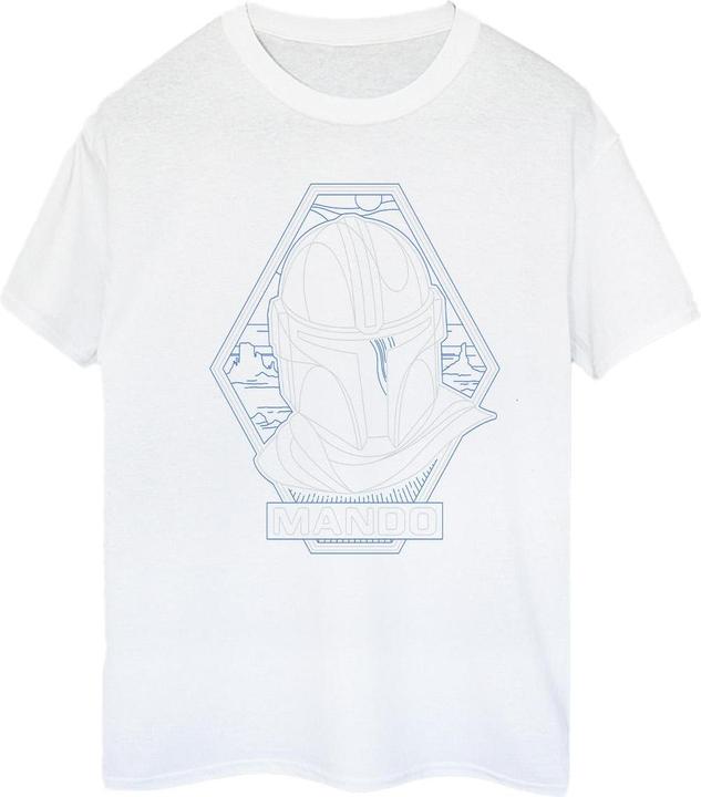 Immagine prodotto Star Wars The Mandalorian Outline Helm Diamond Maglietta Ampia Donna (3XL)