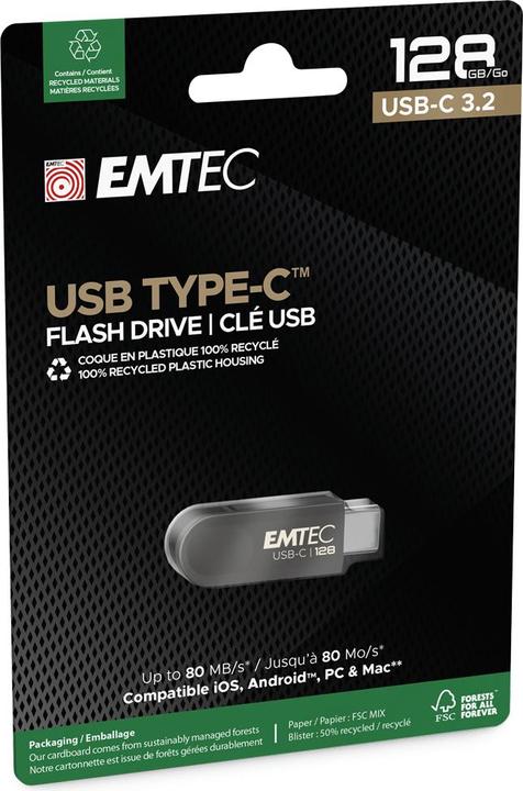 Image du produit Emtec USB3.2 Type-C Single C280 128GB (128 Go, USB 3.2)