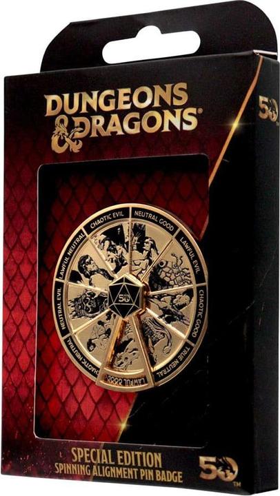 Immagine prodotto Fanattik Distintivo Dungeons & Dragons Alignment Spinner Edizione limitata placcata oro 24k