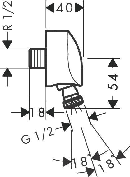 Actual product image hansgrohe HG hose connection FIXFIT E DN 15 with return flow and ball joint chrome