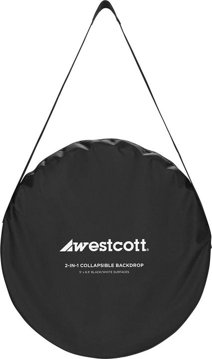 Image du produit Westcott 2-in-1 Black & White Screen (5' x 6.5') Collapsible Backdrop (152.40 cm, 195.60 cm)