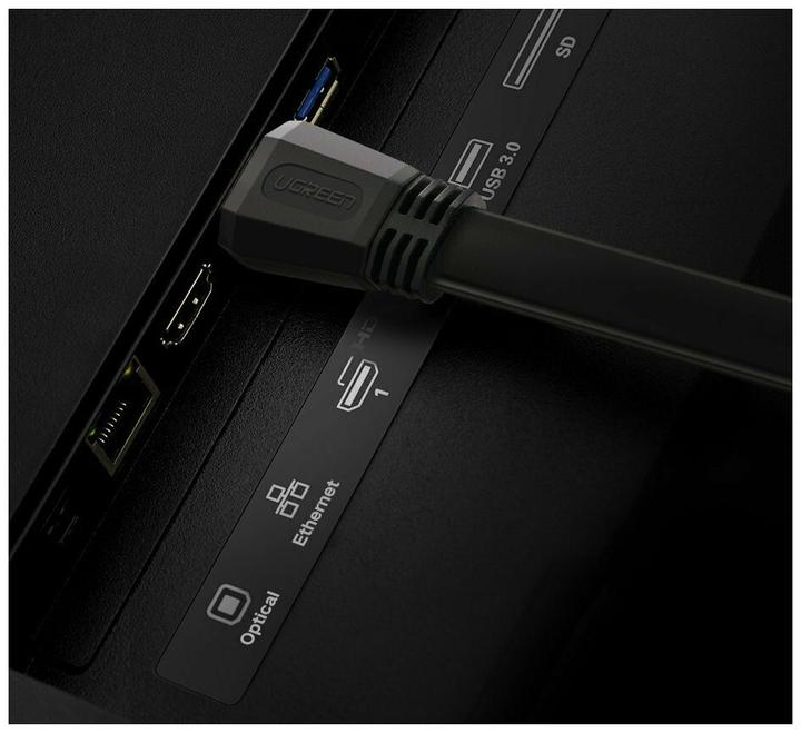 Image du produit Ugreen HDMI 2.0 bande plate 4K 1080p plaqué or (5 m, HDMI)