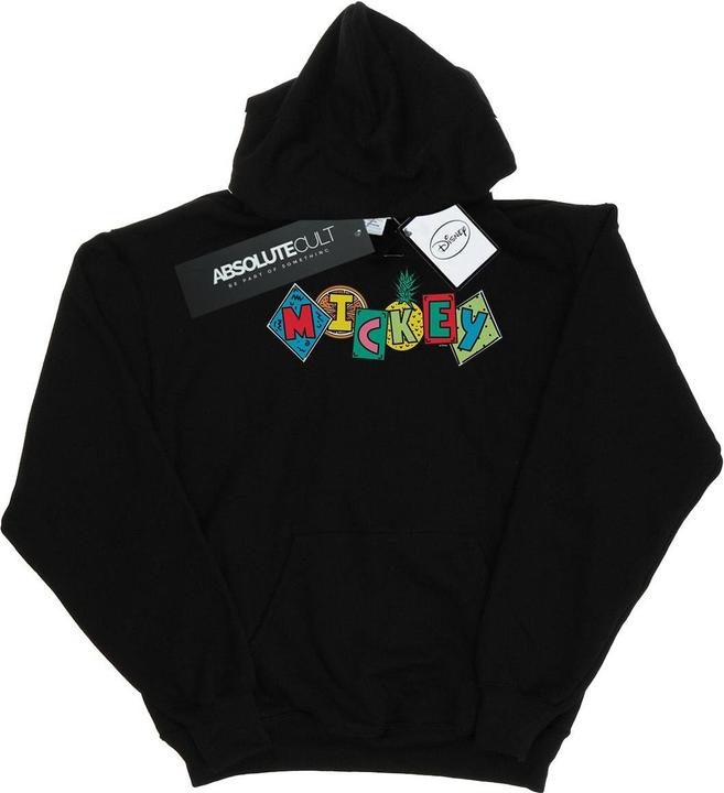 Actual product image Disney Mens Mickey Mouse Fruit Blocks Hoodie (XXL)