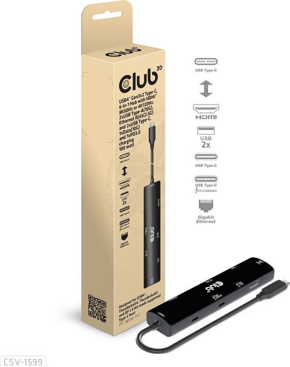 Produktbild Club 3D CSV-1599 (USB-C, 1 Ports)