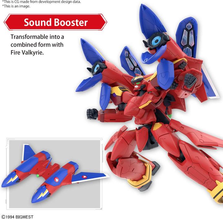 Image du produit Bandai MACROSS -HG 1/100 VF-19 Custom Fire Valkyrie w/ sound Boost -Model Kit