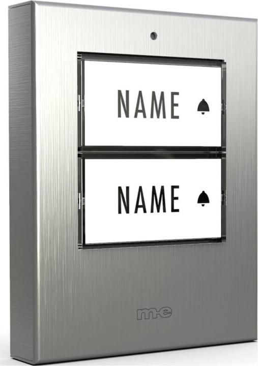 Image du produit M-E Sonnette en acier inoxydable avec système d'éclairage automatique pour maison 2 familles