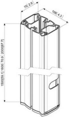 Image du produit Vogels PUC 2720 Tube de support, 200 cm, argenté (160 kg)