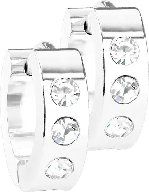 Immagine prodotto Star Piercing Ohrring zum Klappen silber mit 3 Kristalle (senza ottone, Acciaio chirurgico 316L)