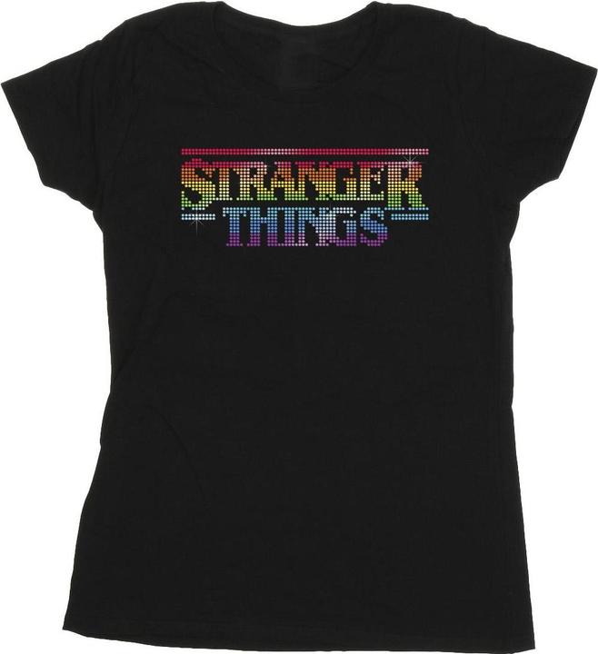 Actual product image Netflix Womens/Ladies Stranger Things Rainbow Dot Logo Cotton T-Shirt (L)
