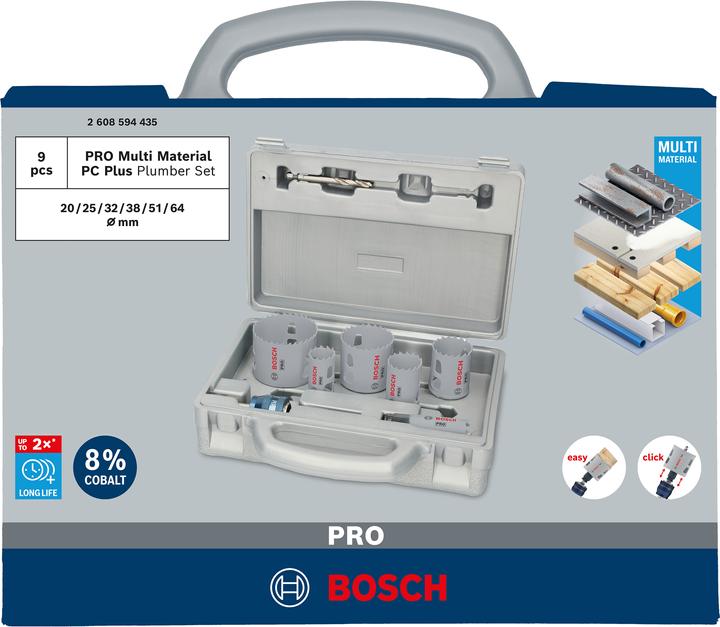 Produktbild Bosch Professional Zubehör PRO Multi Material PC Plus Lochsägen-Set, 9-tlg. (25 mm, 20 mm, 38 mm, 32 mm, 64 mm, 51 mm)
