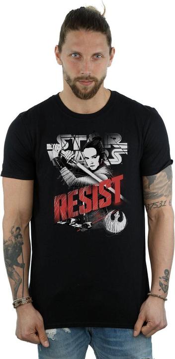 Actual product image Star Wars Mens The Last Jedi Rey Resist T-Shirt (S)